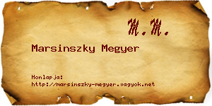 Marsinszky Megyer névjegykártya